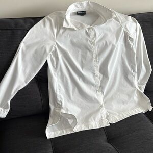 Premise, Crisp White Tunic length Shirt, women size Large